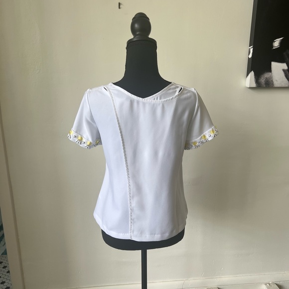 Banana Republic Pineapple beaded Blouse White XXS - Picture 6 of 9